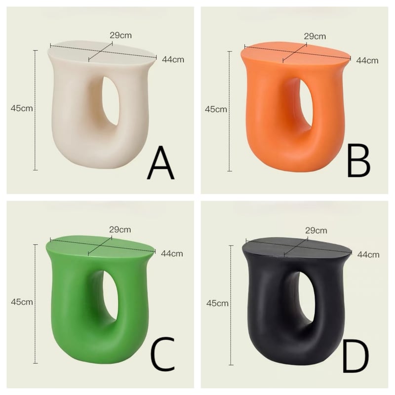 U字型 変形 チャビー サイドテーブル 全4色 | 70PARK