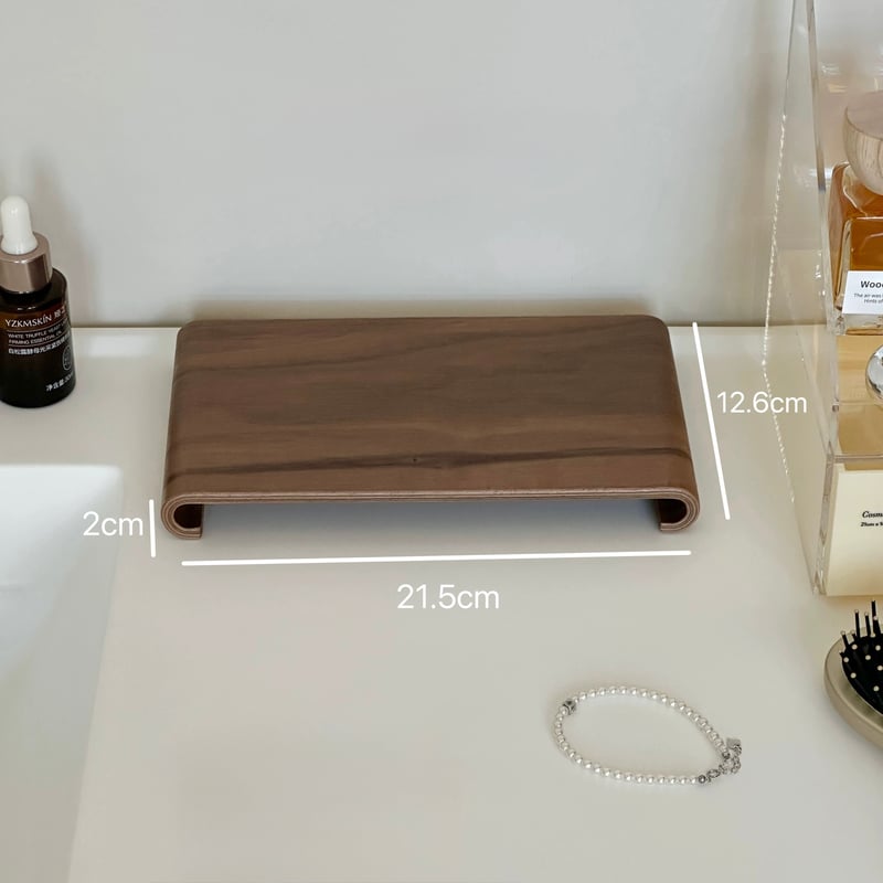 即納】#シンプル ウッド アクセサリー トレイ プレート ブラウン | 70PARK
