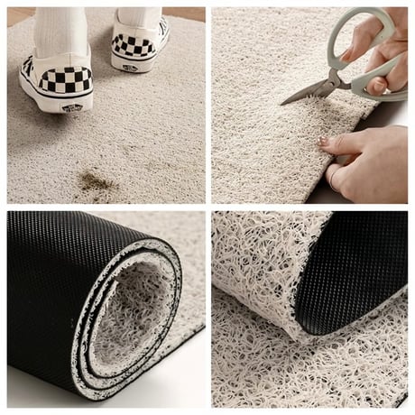 #ロマンティック ピンク リボン 柄 玄関 マット 50×80 泥落とし