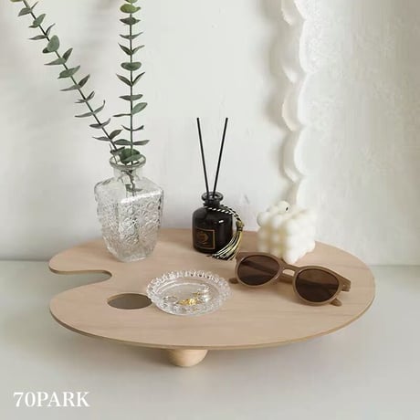 【即納】#脚付き パレット型 木製 アクセサリートレイ   小物置き