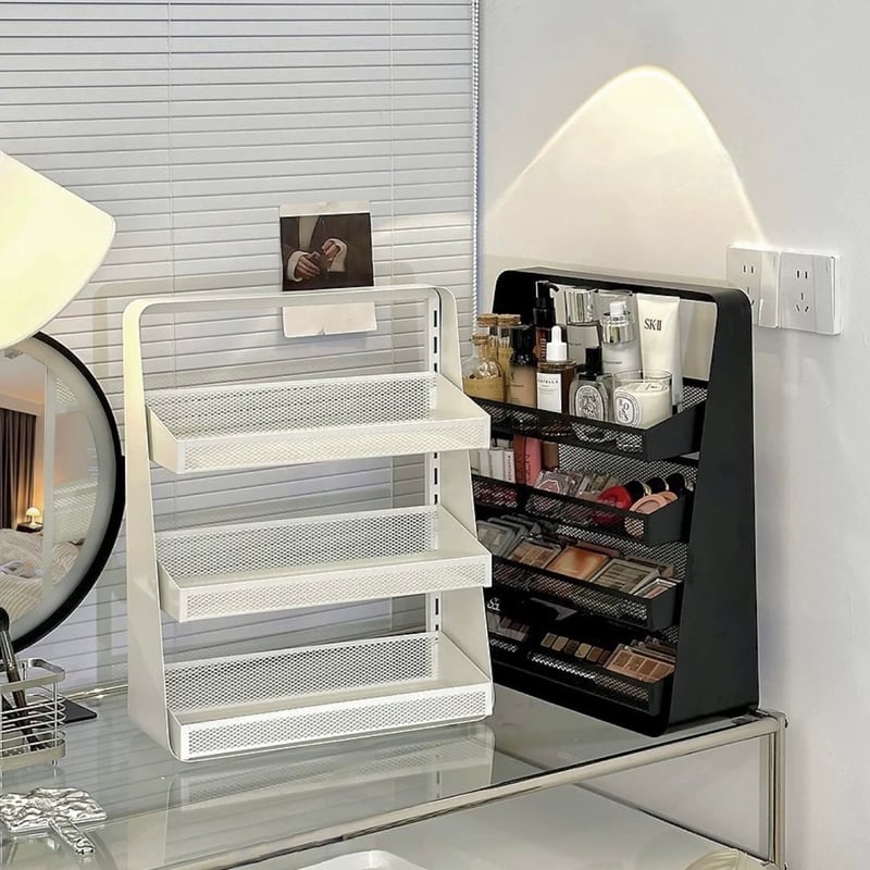 イマンimane ローズ4段ラック　飾り棚　ディスプレイ　アイアン　クリーム オープンラック 4段 大理石調天板 スチールフレーム 幅90cm