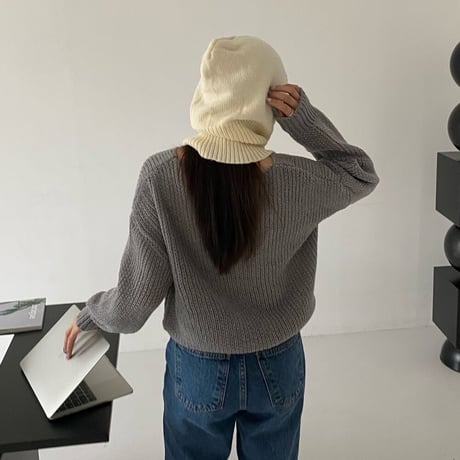 【即納】#カラー ニット バラクラバ  全5色 フードウォーマー