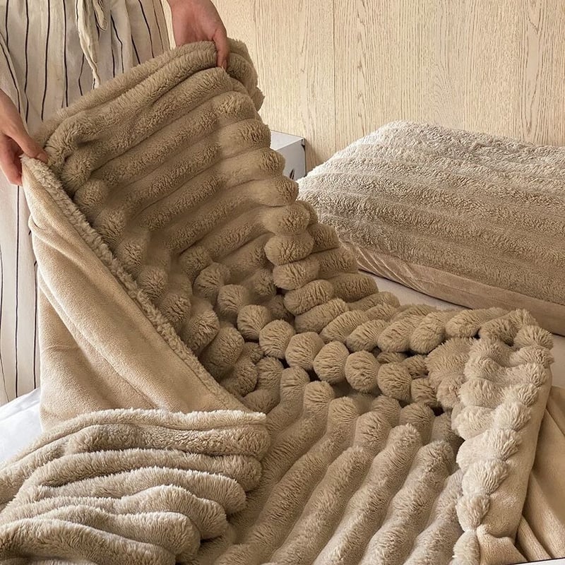 ストライプ ポコポコ ブランケット 全2色 150×200 毛布 | 70PARK