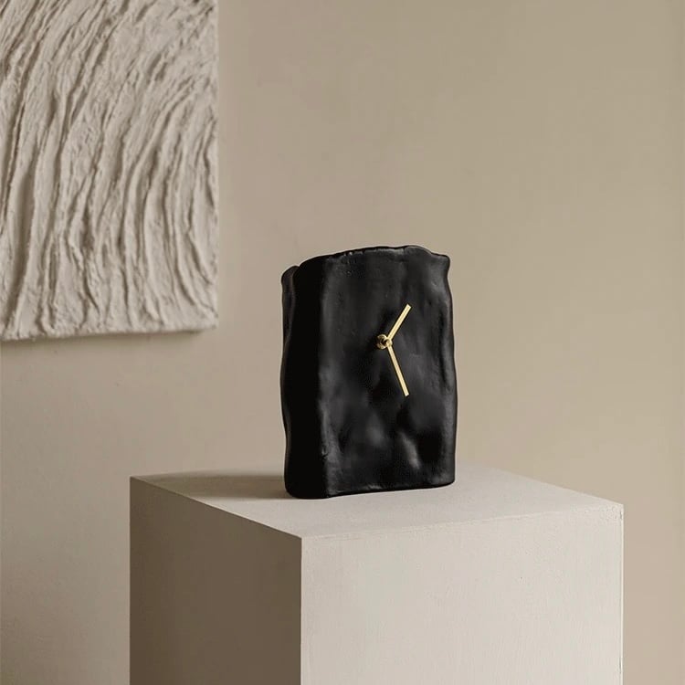 レクタングル ニュアンス アート クロック 全2色 置き時計 静音