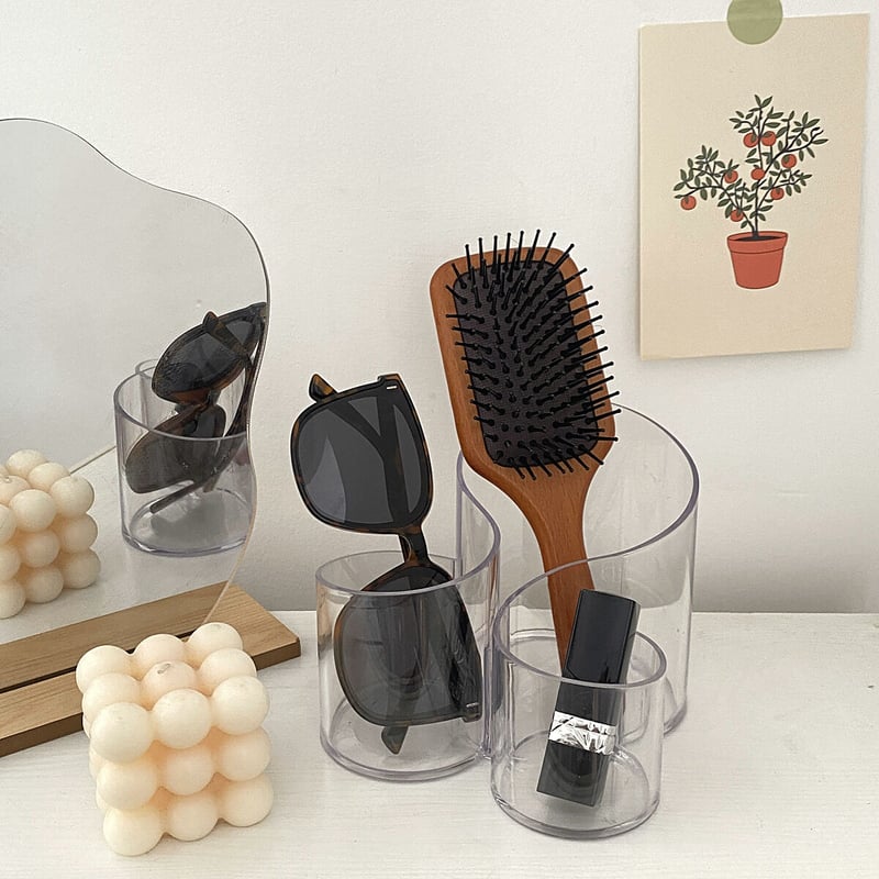 即納】#クリアカラー 三連 ウエーブ ブラシスタンド ペン立て | 70PARK