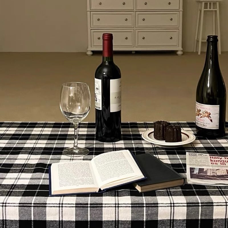 ブラック タータンチェック柄 テーブルクロス 140×140 | 70PARK