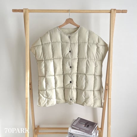 【即納】#サイドスリット 中綿 パフ ポンチョ 全2色 ジャケット