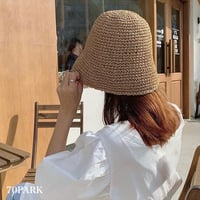【即納】#麦わら ペーパー バケットハット  全3色 帽子