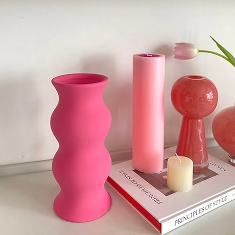 #うねうね マット カラー セラミック フラワーベース 全2色 花瓶