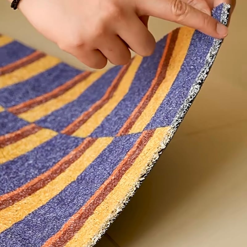 レトロ カラー ストライプ柄 玄関 マット 全5色 50×80 泥落とし