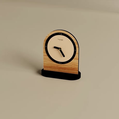 #ウッド バイカラー クロック 置き時計 静音