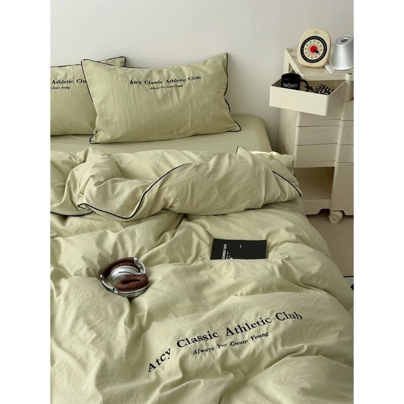 ハックルベリー　ビンテージシーツ　ベットカバー ダブルサイズ 4点セットベッド 布団カバー シーツ 各1枚 枕カバー2枚