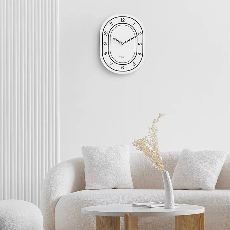 オーバル型 アクリル ホワイト クロック 掛け時計 | 70PARK
