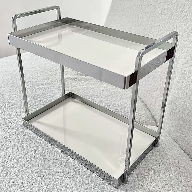 シルバー ディスプレイスタンド 2段棚付き シルバー ディスプレイスタンド 2段棚付き シルバー ディスプレイ