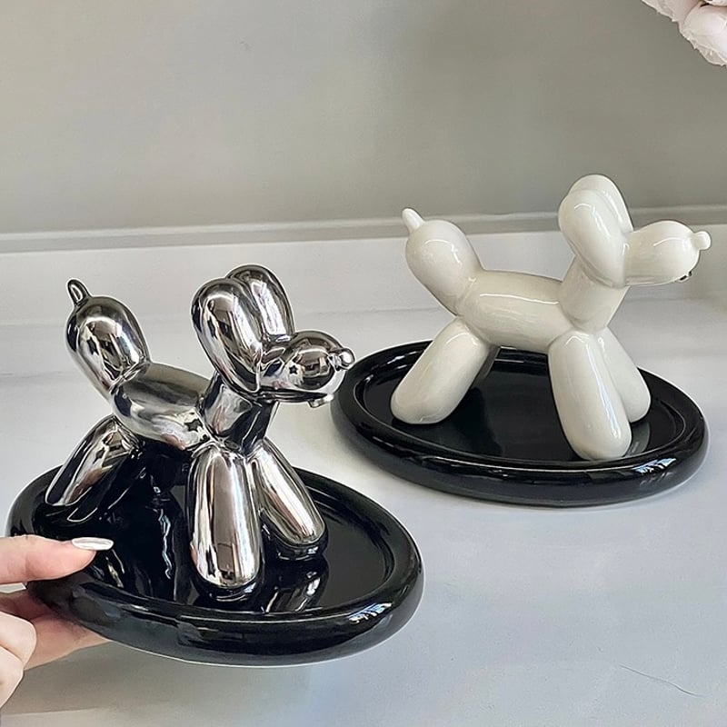 バルーン ドッグ モチーフ キー トレイ 全2色 犬 鍵 収納 玄関 | 70PARK