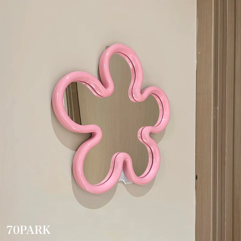 木製フレームミラー3連(フラワーモチーフ) 木製フレームミラー3連(フラワーモチーフ)