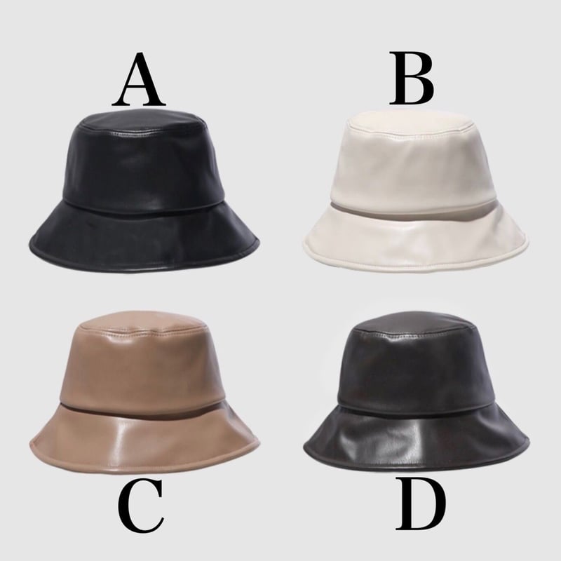 即納】#フェイクレザー バケットハット 全4色 帽子 | 70PARK 即納】#フェイクレザー バケットハット 全4色 帽子 | 70PARK