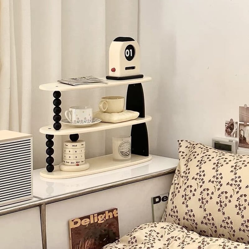 アシンメトリーデザイン 三段 収納 ディスプレイラック | 70PARK