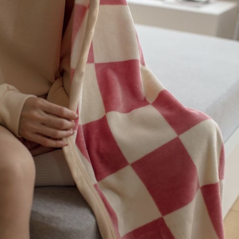 チェッカー ブランケット 全5色 膝掛け 毛布 100×150 | 70PARK
