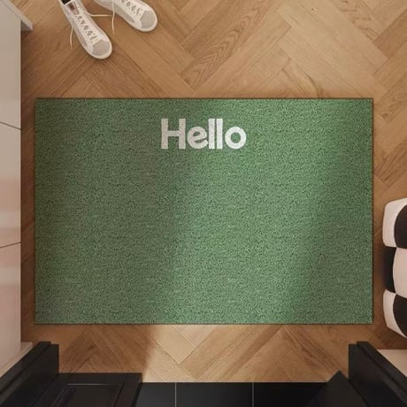 #Hello レタリング カラー 玄関 マット 全6色 50×80 泥落とし