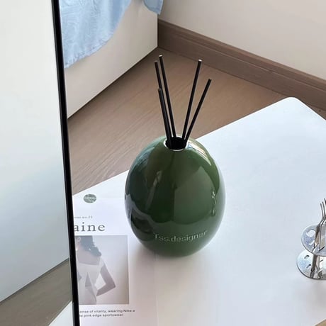 #エッグ モチーフ セラミック ディフューザー 容器 全3色 詰め替えボトル