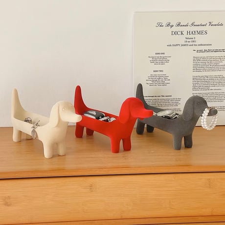 #ダックスフンド モチーフ アクセサリー トレイ 全3色 犬