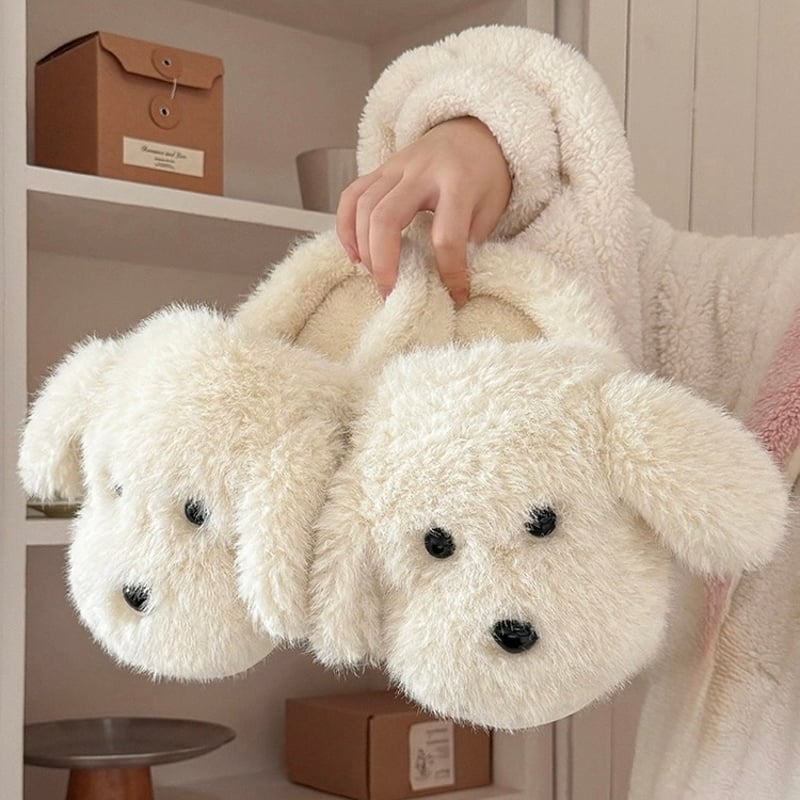 ほわほわ パピー ルームシューズ 全2色 3サイズ 室内 スリッパ 履く