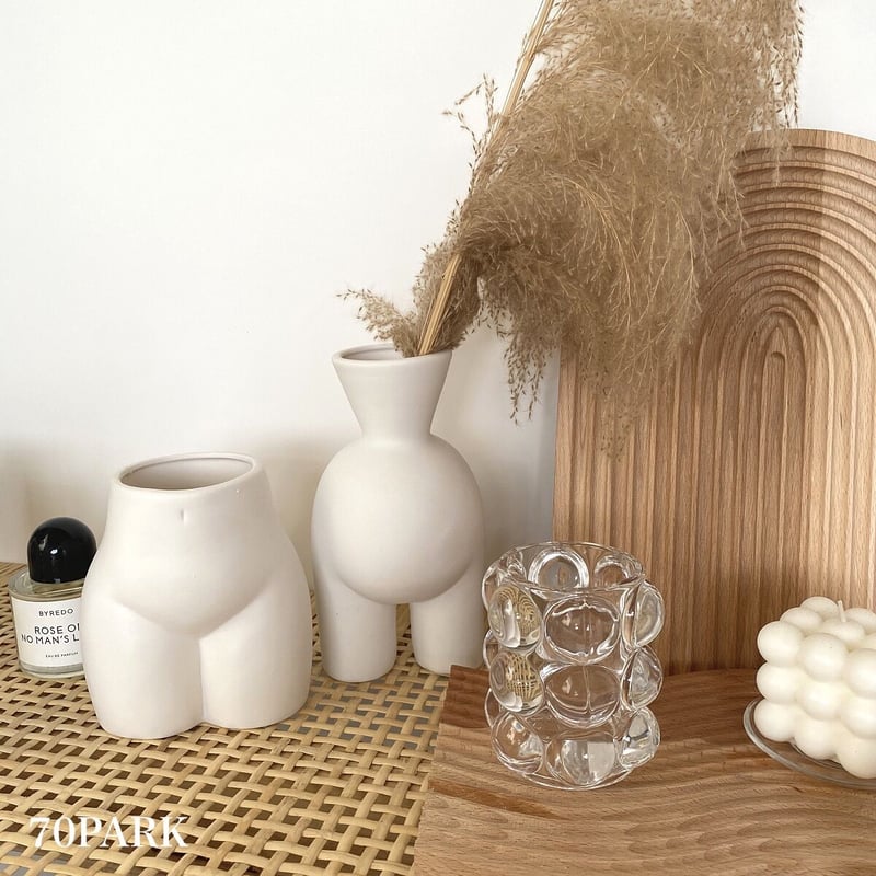 AREA WARE ヒップ　フラワーベース 花瓶　オブジェ ボディ　２点セット ヒップ型 ボディアート フラワーベース 全2タイプ 花瓶 | 70PARK
