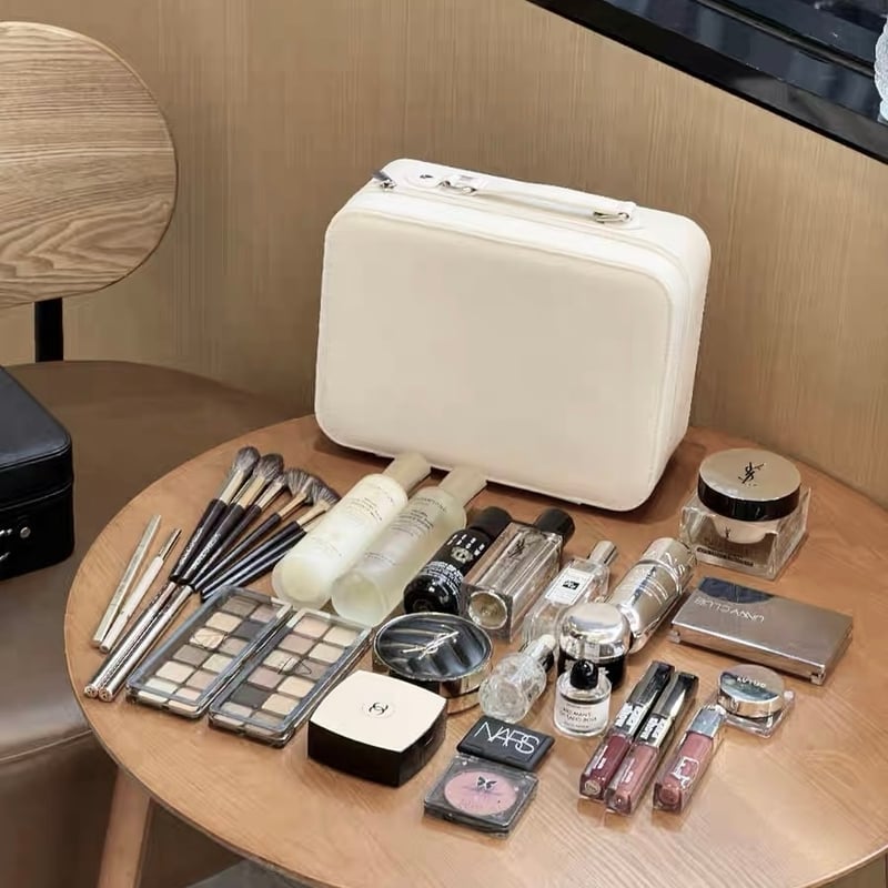 ミラー付き メイクボックス 大容量 コスメ 収納 ポーチ 全3色 トラベル
