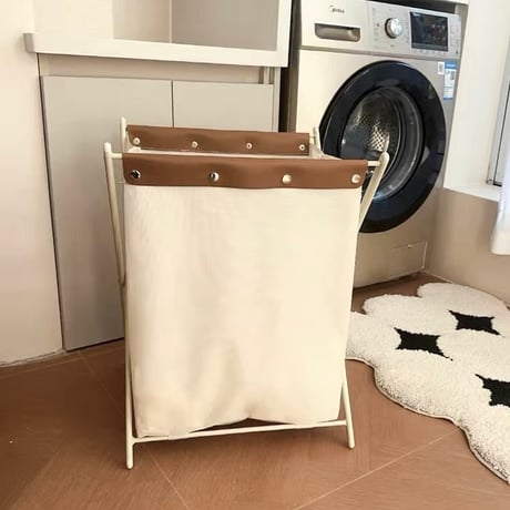 #折りたたみ ナチュラル ランドリー バスケット 全2色 洗濯カゴ 収納