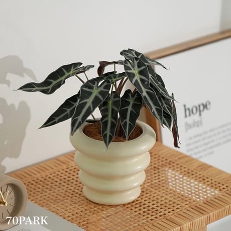 #ウエーブ セラミック 鉢カバー 全3色 植木鉢