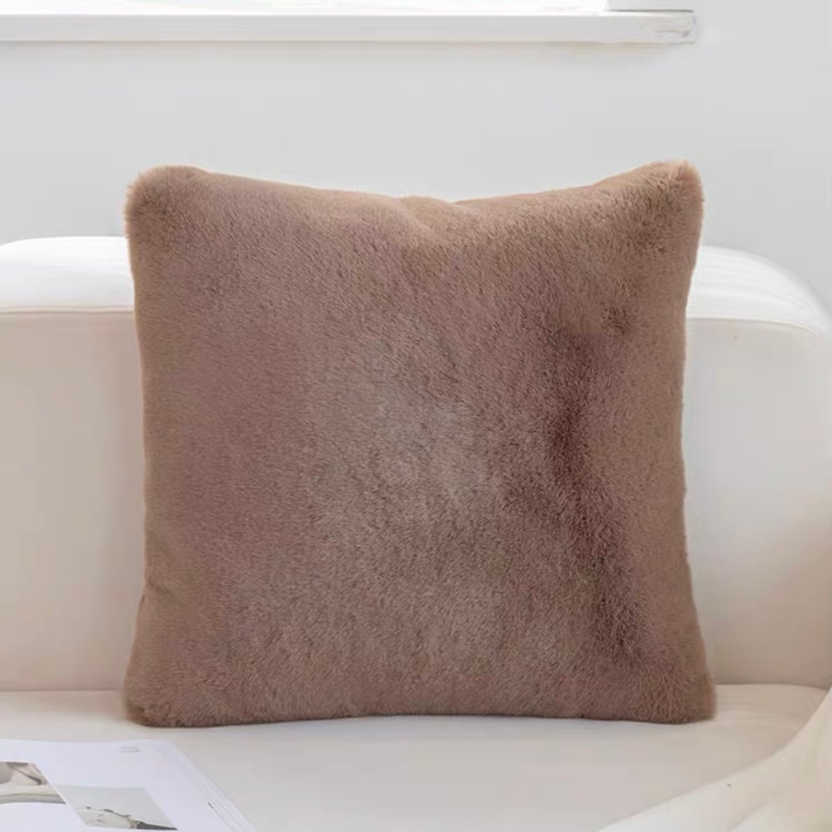 ◆フィスバ◆クッションカバーのみ◆2点◆45cm◆Z-2507CU6◆ クッションカバー(ファーFU2501 BR 45×45cm) | ニトリネット