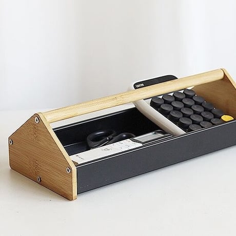 #バンブー ハンドル 収納 トレイ  全2色 おうちモチーフ