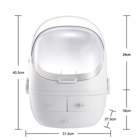 【即納】#ポータブル 大容量 コスメ ボックス 全2色 メイク 収納