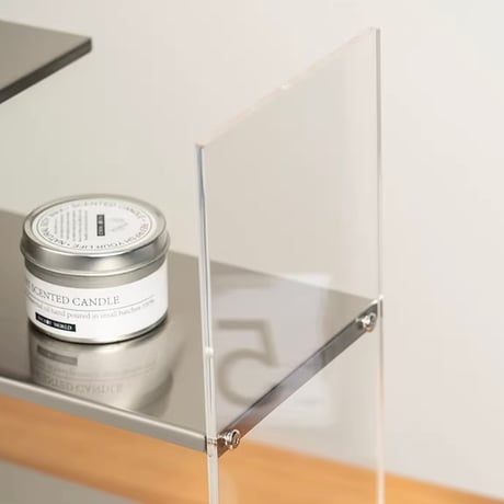 #クリア アクリル ステンレス アシンメトリー ３段 収納 ディスプレイラック 全2色 コスメ収納