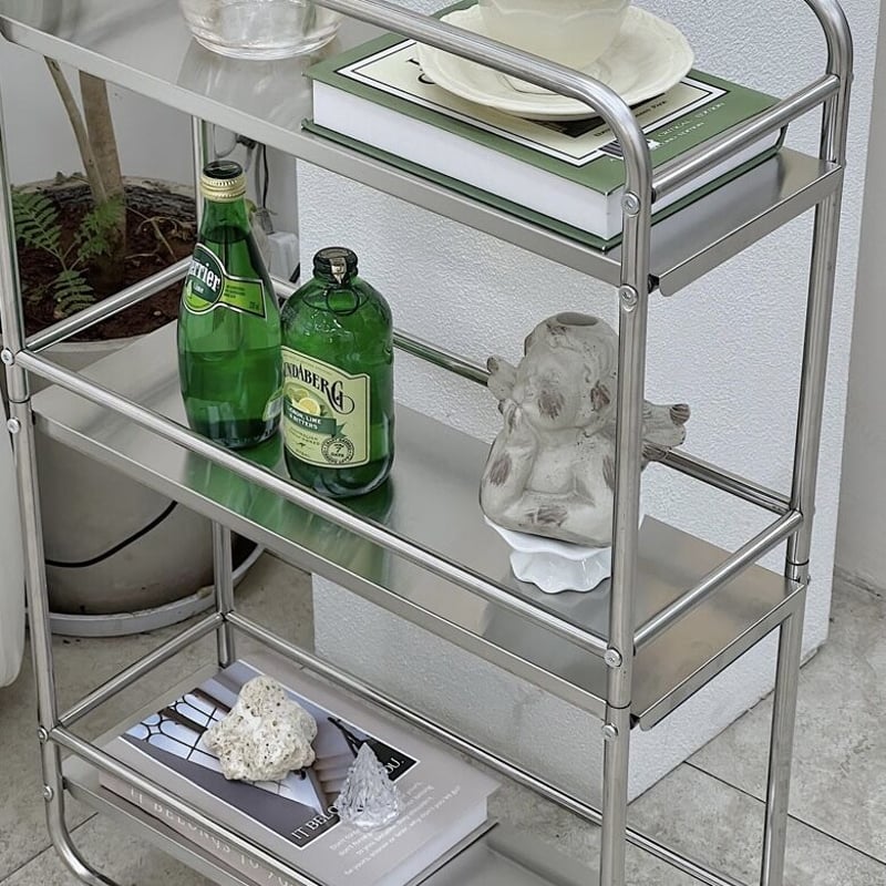 幅19cm ステンレス スリム 収納 ラック ワゴン キャスター | 70PARK