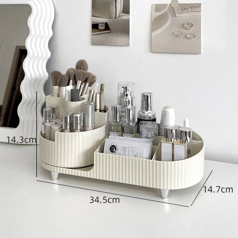 360度 回転 ブラシスタンド付 コスメ 収納 トレイ 全2色 | 70PARK