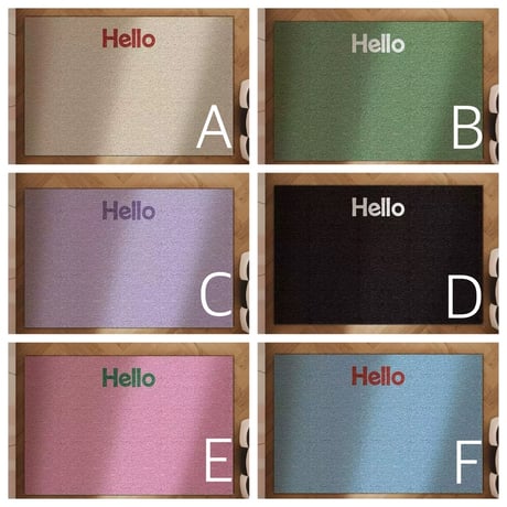 #Hello レタリング カラー 玄関 マット 全6色 50×80 泥落とし
