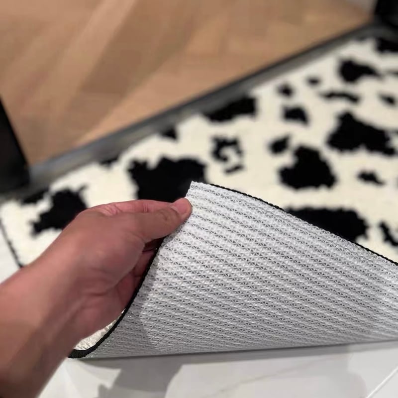 ヴィンテージ  バスマット モノトーン 牛柄 ドア 玄関 マット 50×80 バスマット | 70PARK