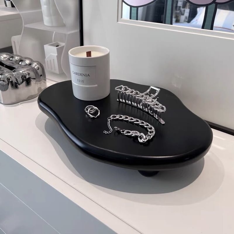 脚付き ニュアンス ウエーブ トレイ 全2色 モノトーン | 70PARK