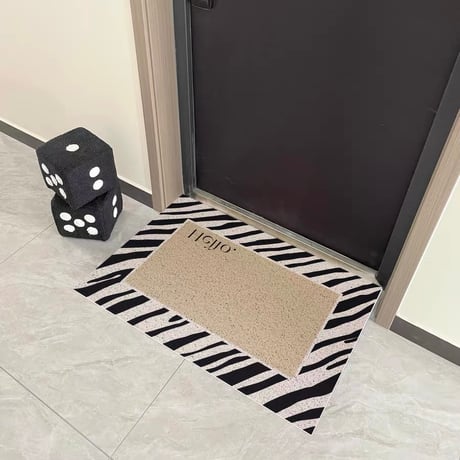 #Hello モノトーン 玄関 マット 全4種 50×80 泥落とし
