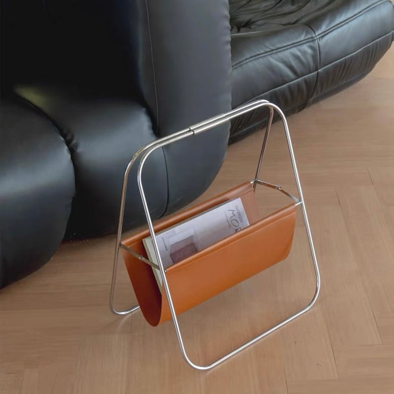 折り畳み フェイクレザー マガジンラック 収納 全2色 | 70PARK