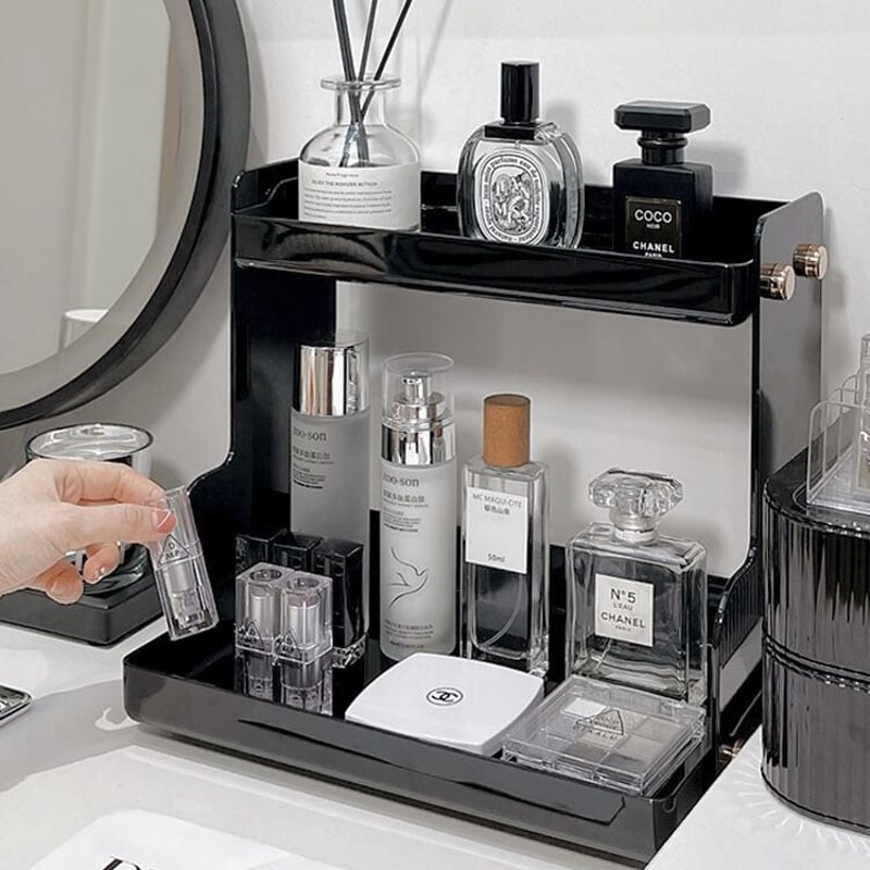 アクリル 二段 コスメ 軽量 収納 ラック 全3色 | 70PARK