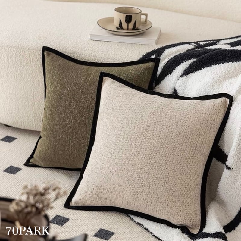 パイピング リネンライク クッションカバー 全2色 45×45 | 70PARK パイピング リネンライク クッションカバー 全2色 45×45 | 70PARK