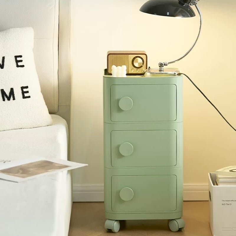 キャスター付き スクエア 三段 カラー 収納 ラック サイドテーブル 全6