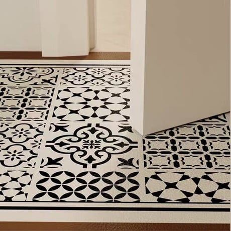 #タイル柄 撥水 玄関 マット 全2色 50×80 拭けるマット