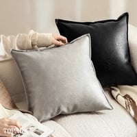 #リッチ フェイクレザー モノトーン クッションカバー 全3色 45×45