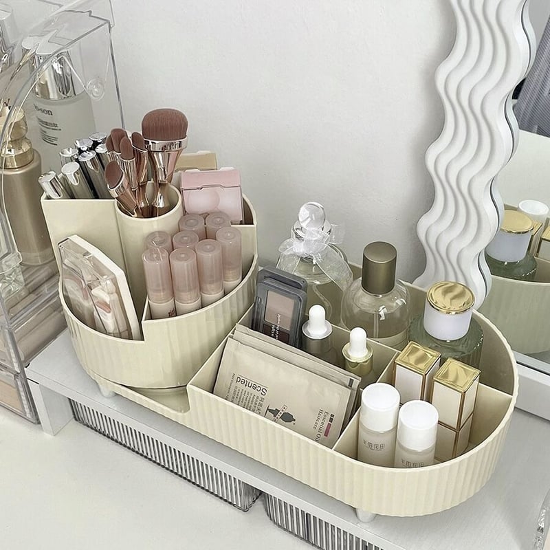 360度 回転 ブラシスタンド付 コスメ 収納 トレイ 全2色 | 70PARK