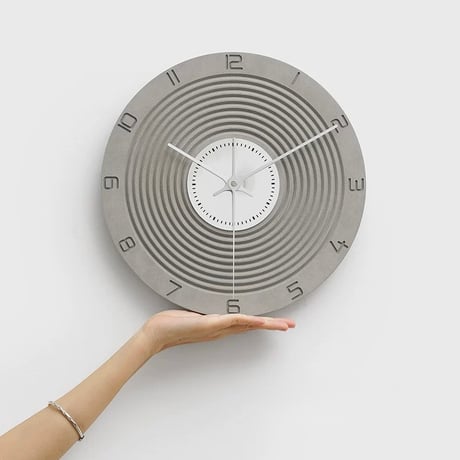 #マット グレー ミラー ラウンド クロック 全2種 壁掛け時計 時計
