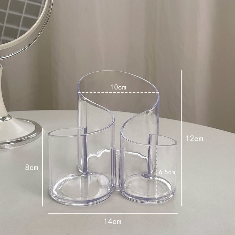 即納】#クリアカラー 三連 ウエーブ ブラシスタンド ペン立て | 70PARK